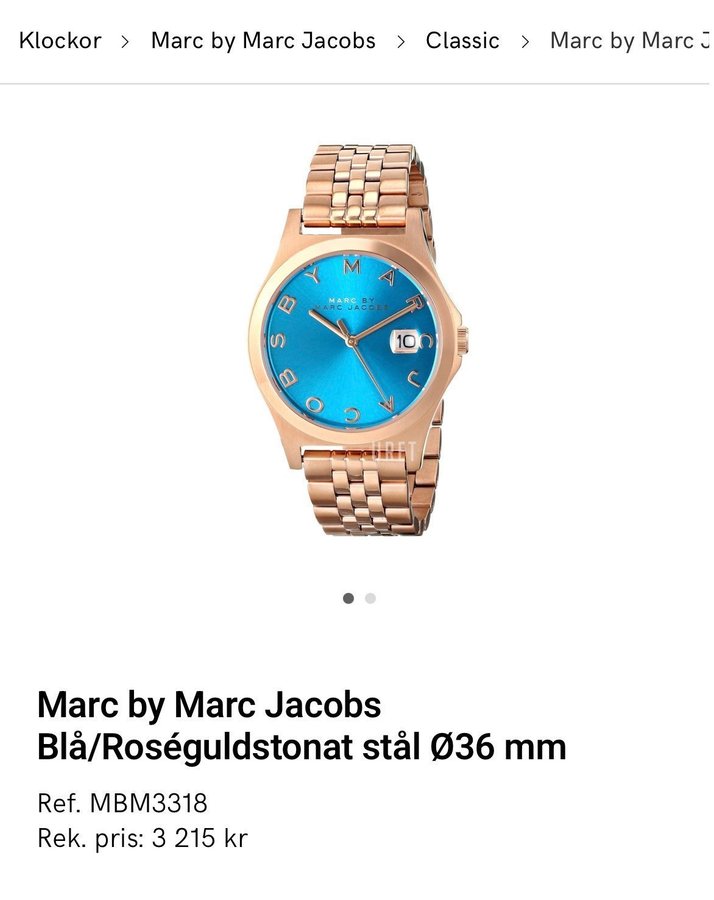 Marc by Marc Jacobs Klocka MBM3318 med blå/turkos urtavla