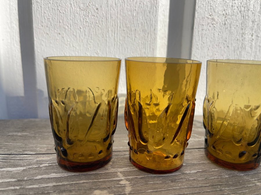 4 st snapsglas av Bengt Edenfalk för Skruf - retro glas - vintage inredning