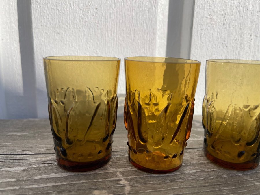 4 st snapsglas av Bengt Edenfalk för Skruf - retro glas - vintage inredning