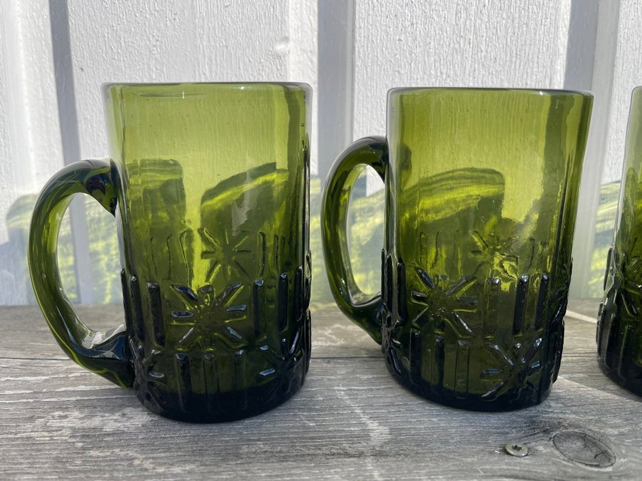 4 st sejdlar av Bengt Edenfalk för Skruf - retro glas - vintage inredning