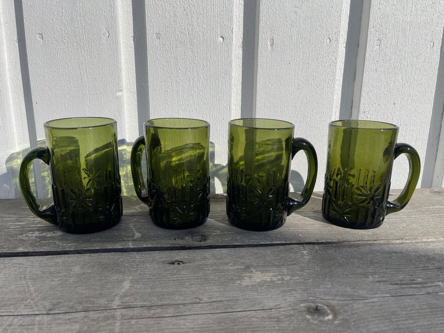 4 st sejdlar av Bengt Edenfalk för Skruf - retro glas - vintage inredning