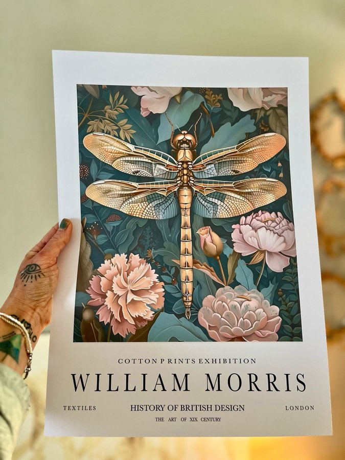 Poster A3 William Morris ”Dragonfly Dreams”