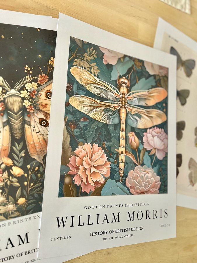 Poster A3 William Morris ”Dragonfly Dreams”