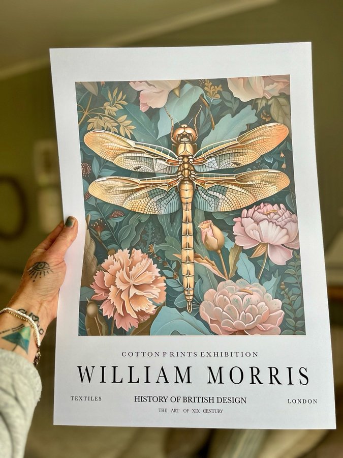Poster A3 William Morris ”Dragonfly Dreams”