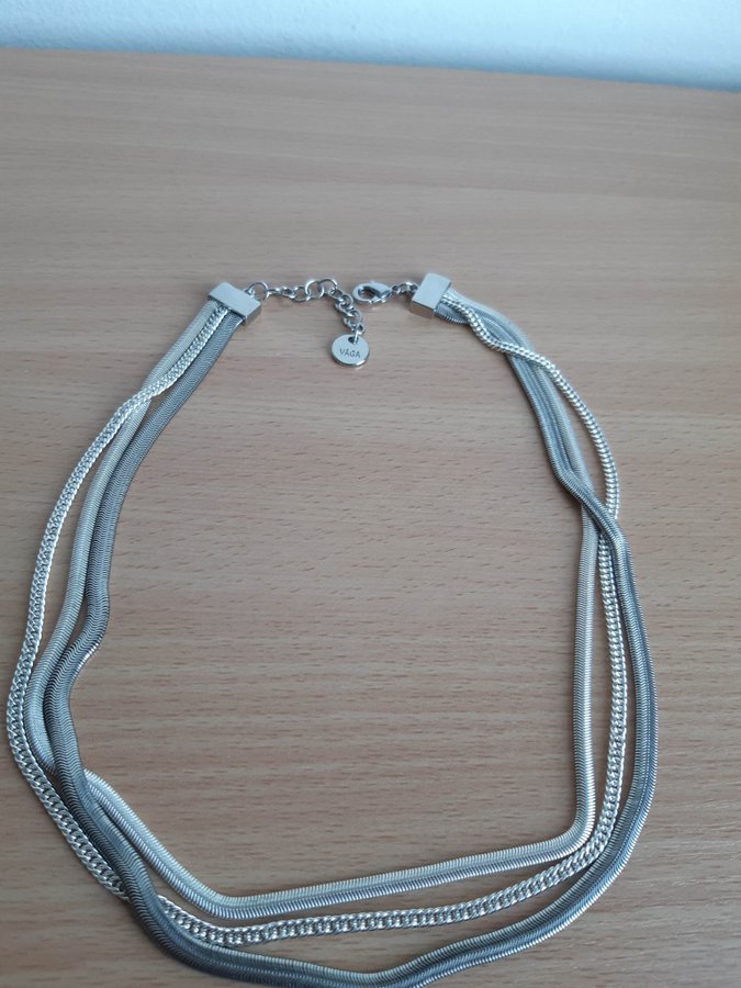 Sterling silver 925- halsband med 3 hängare -SAFIRA/ Halsband metall 3 rader