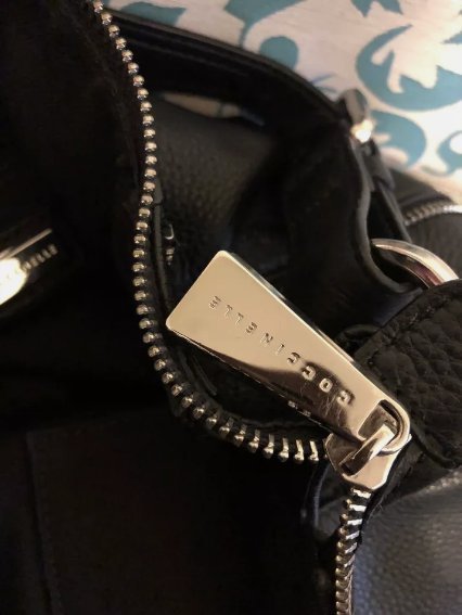 Coccinelle Black Medium Leather Side Zip Hobo Shoulder Bag