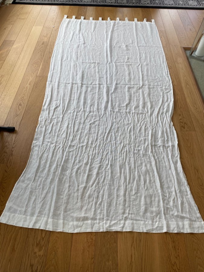 Himla vit linnegardin gardin gardinlängd med hällor ca 140 x 300 cm