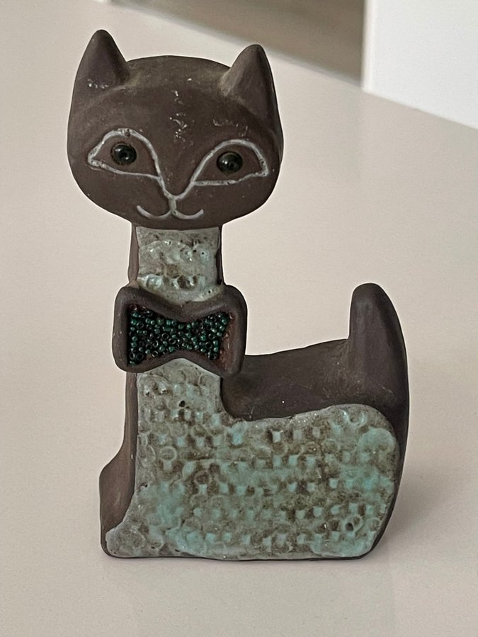 Keramik katt figurin av Karl Erik Iwar 1900-tal Ke Ivar - retro - vintage