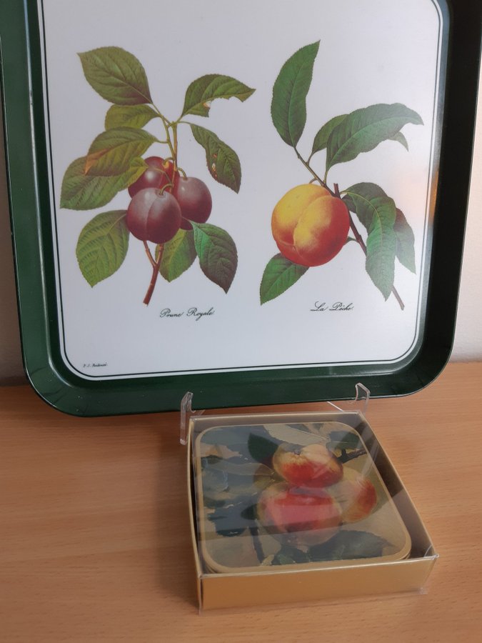 Bricka FRUITS Melamin/ 6-p coasters Yderängen Sweden