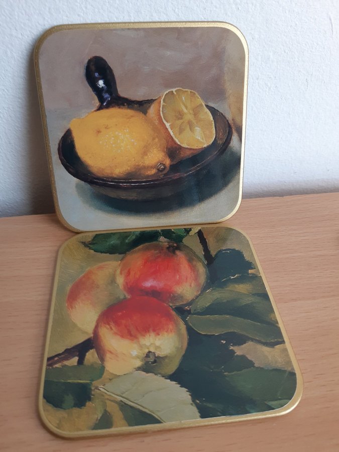 Bricka FRUITS Melamin/ 6-p coasters Yderängen Sweden