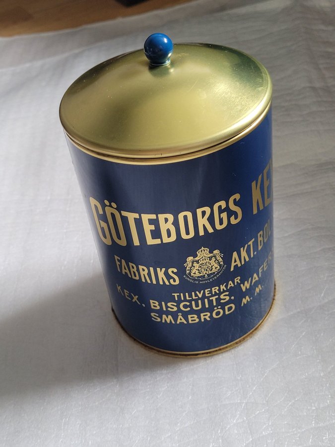 Jättefin Plåtburk Burk med Lock från Göteborgs Kex