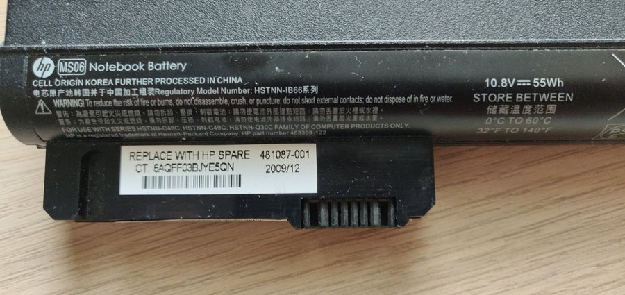 HP Original Batteri för bla Elitebook 2530p 2540p 5500 mAh
