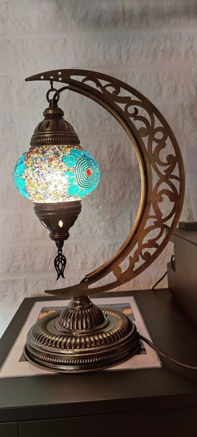 Turkiska Mosaik Lampa Handgjorda Bordslampa Österländsk Stil Table Lamp Moon Nr2