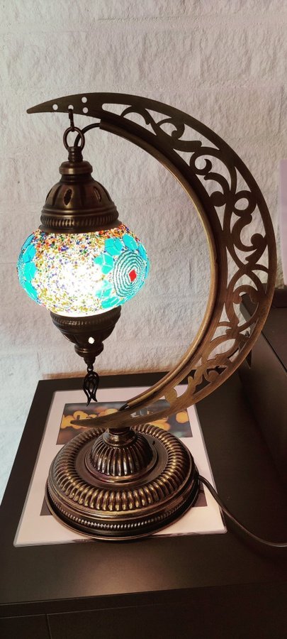 Turkiska Mosaik Lampa Handgjorda Bordslampa Österländsk Stil Table Lamp Moon Nr2