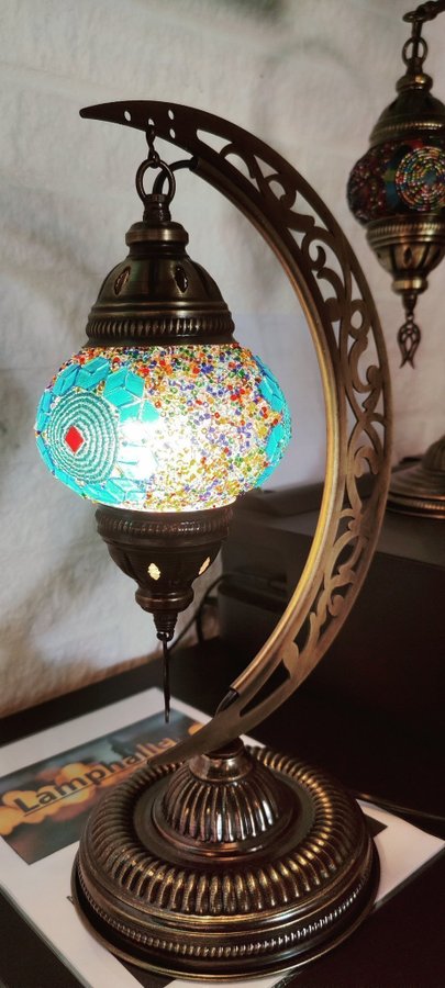 Turkiska Mosaik Lampa Handgjorda Bordslampa Österländsk Stil Table Lamp Moon Nr2