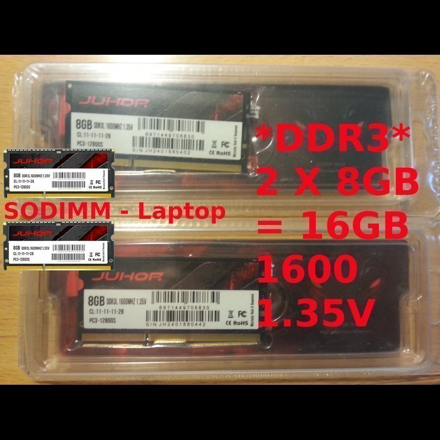 NYA! 16=2*8GB DDR3L SODIMM PC3-12800S