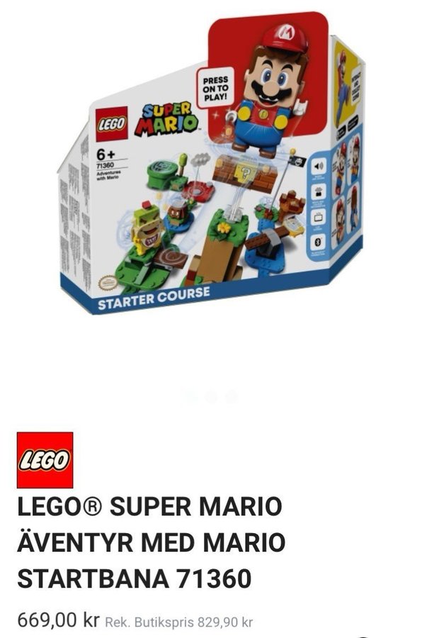 LEGO® Super Mario™ 71368 Toads skattjakt(71368)+SuperMario startbana (71360)