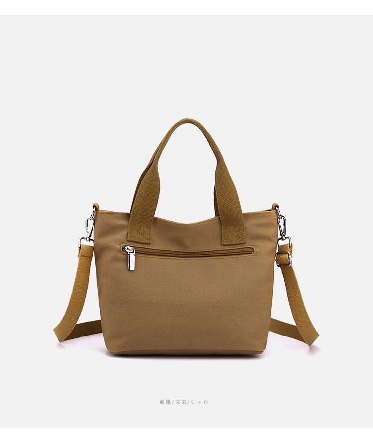 Canvas Tote Damväska Stor kapacitet axelväska Solid färg Crossbody-väska