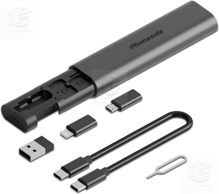 NY Phoneside Spaceline Allt-i-ett-resefodral • 6 tillbehör • USB C 60w kabel