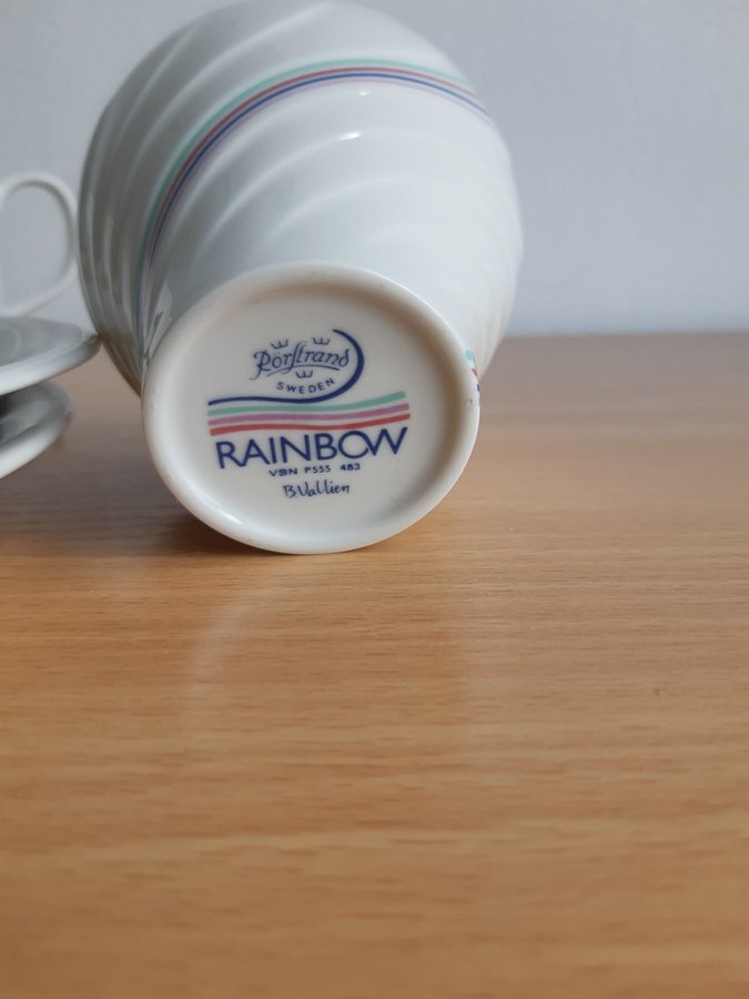 Rörstrand-Rainbow: 2 fat gräddkanna ljuslykta Bertil Vallien Vintage: 80-t