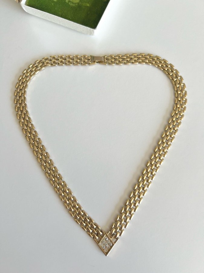 Vintage 1980-tals halsband med strass