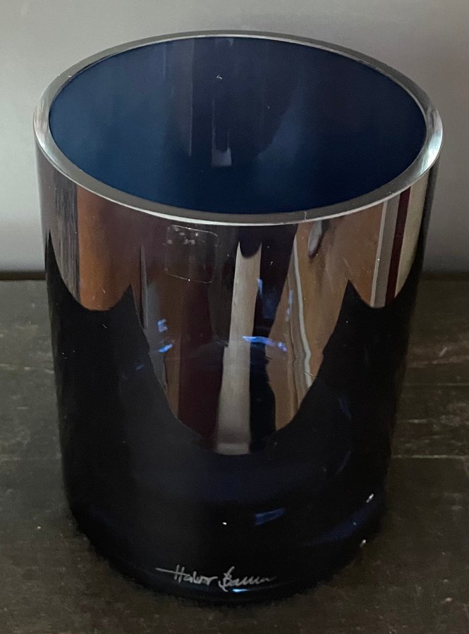 Magnor Skyline Lantern Vase Low Blue