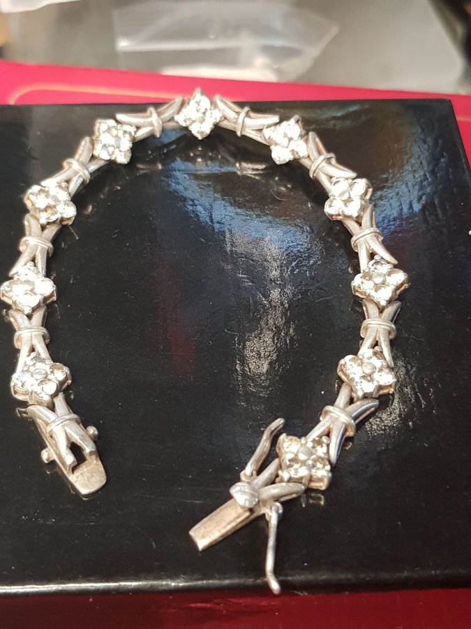 Vintage Äkta exklusiv silver starling diamond Moissanit AAA VVS1