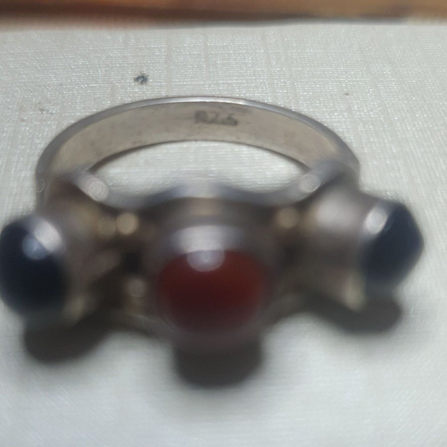 Äkta 925 silver sterling ring med stenar