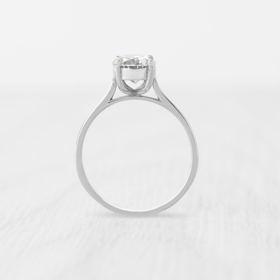 FÖRLOVNINGSRING I TITAN / SIMULERAD DIAMANT 17 CT