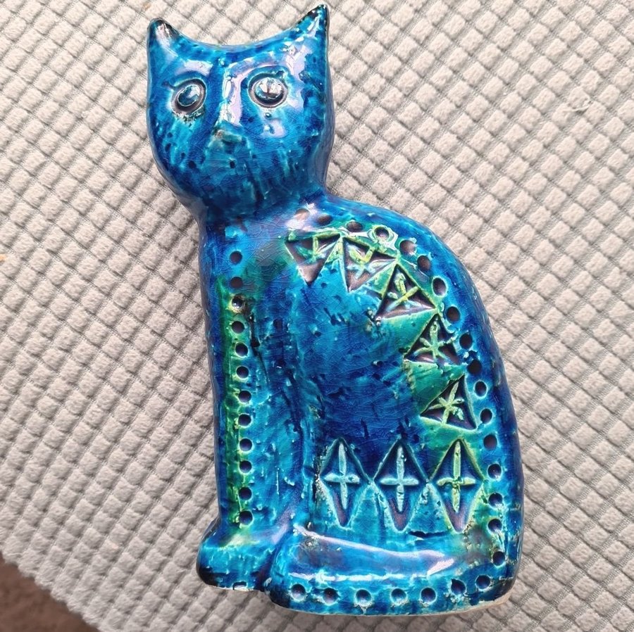 Bitossi Rimini blue Keramik Katt Figur