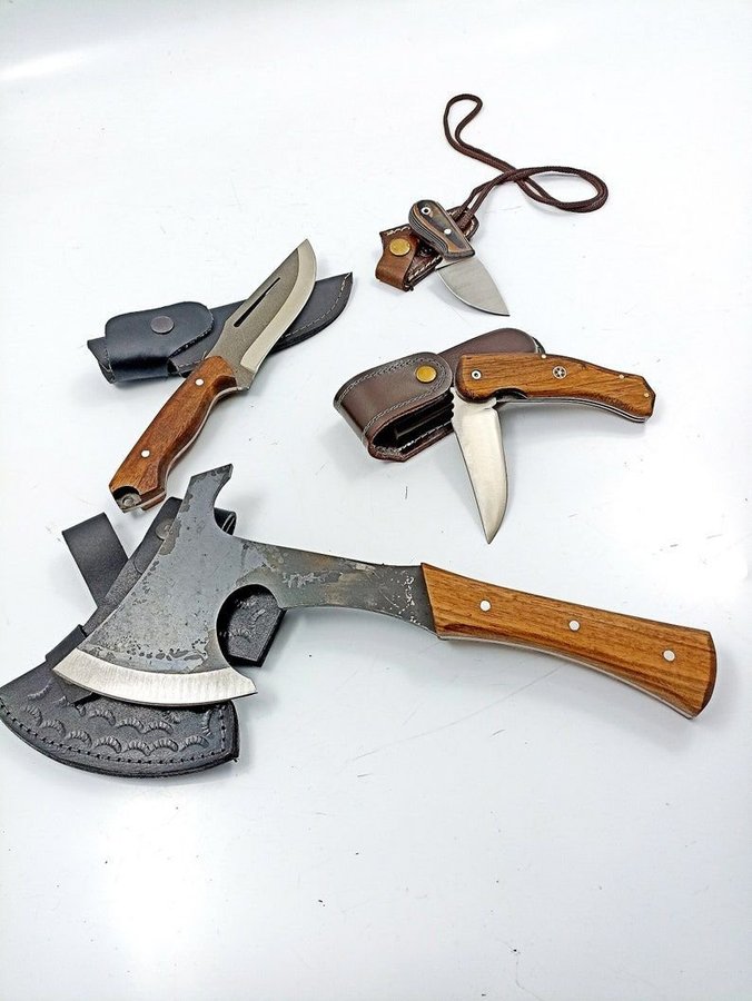 4 pcs Outdoor And Camping Equipment Set Bushcraft Knife Handmade Pocket Knife