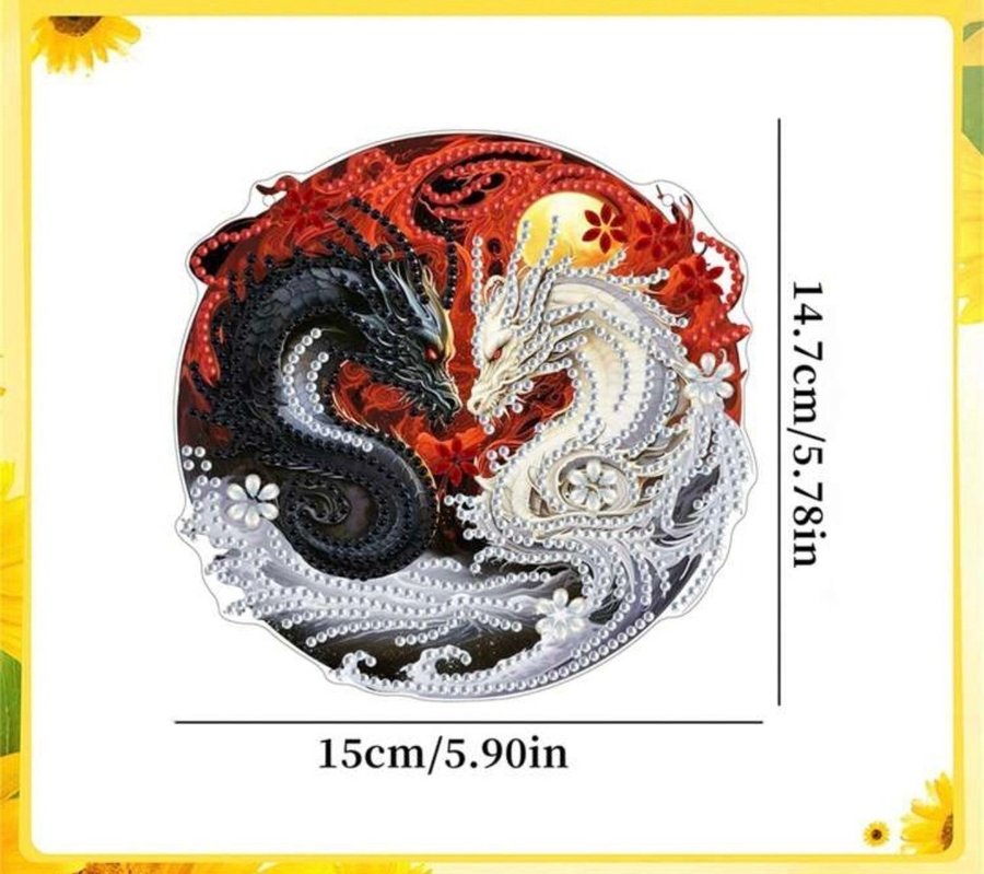 Yin  Yang i form av drakar / Pendel / Diamond Painting