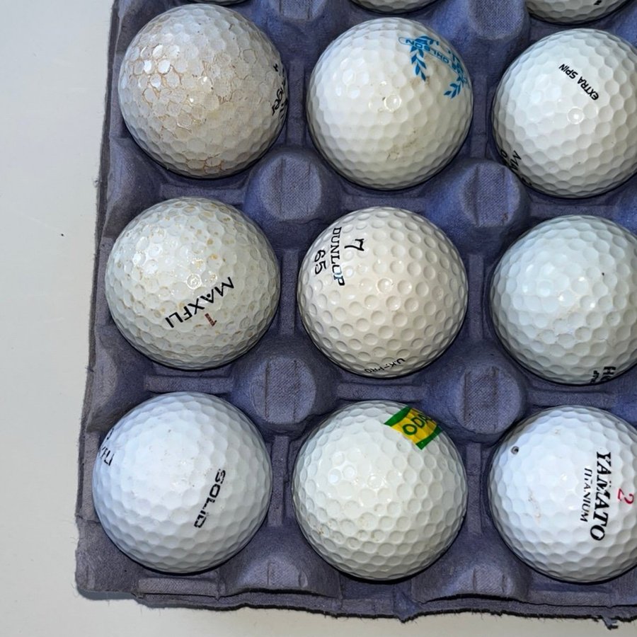 1KR! Golfbollar - Blandade Märken 65 stycken salig mix