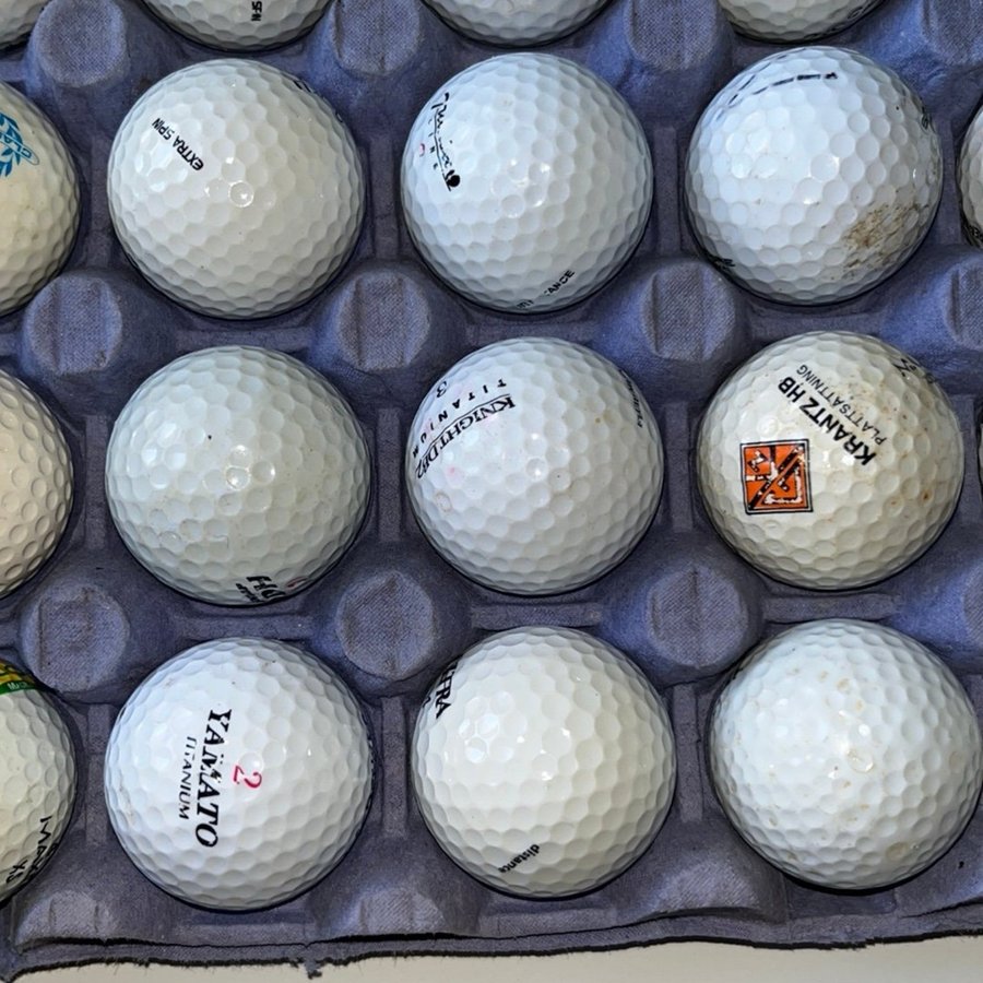 1KR! Golfbollar - Blandade Märken 65 stycken salig mix