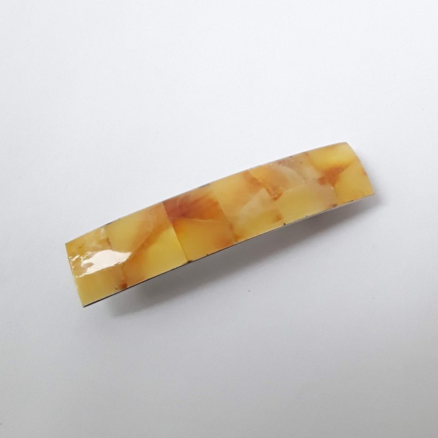 Baltic amber hair clip Metal long hair barette decorated with gem amber hair pin