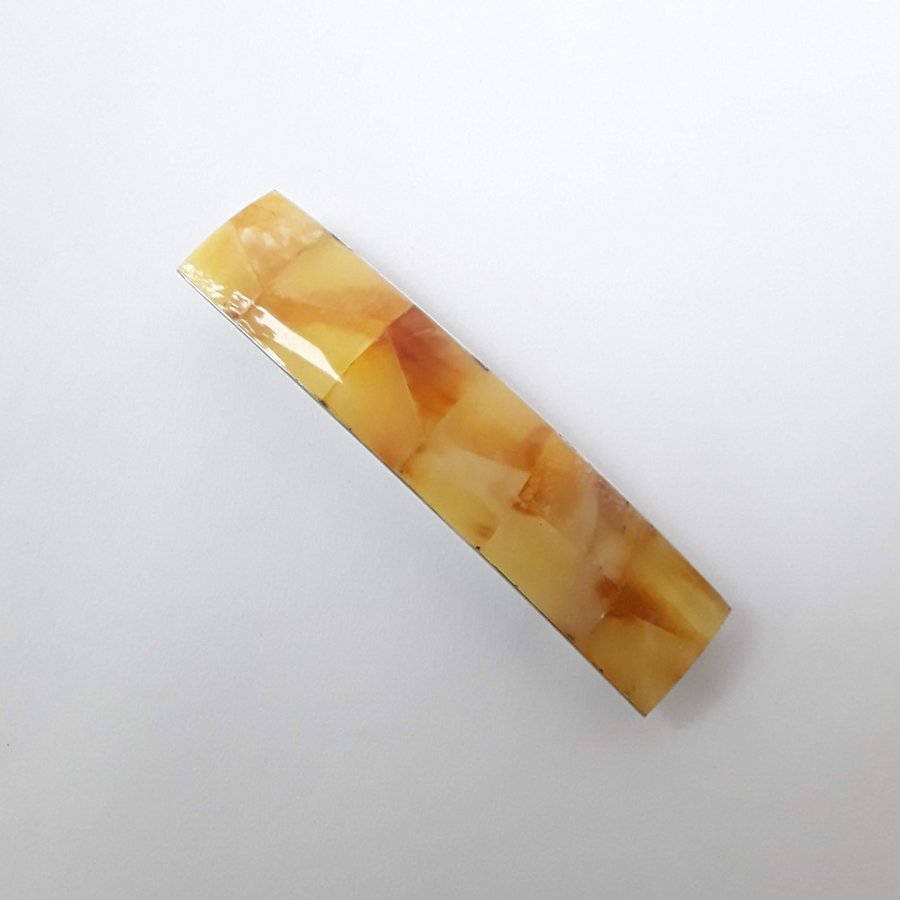 Baltic amber hair clip Metal long hair barette decorated with gem amber hair pin