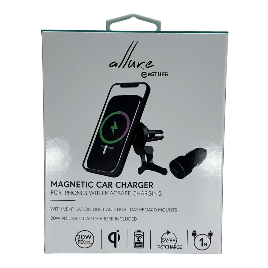 iPhone Billaddare - 7 Delars Set - Trådlös Magnetiskt Snabbladdare + Tillbehör!