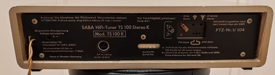 SABA HIFI-Tuner TS Stereo K