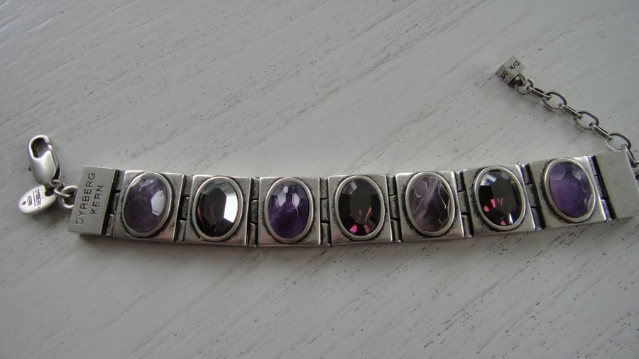 Dyrberg Kern armband RICHESSE antikt försilvrad med stora amethystbegagnat