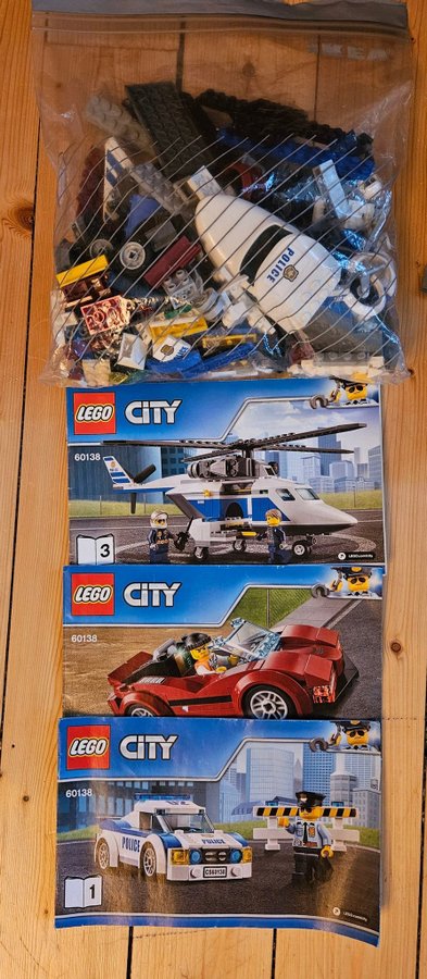 LEGO City 60210 60138 60270 Tre polis-set helikopter flyg bil