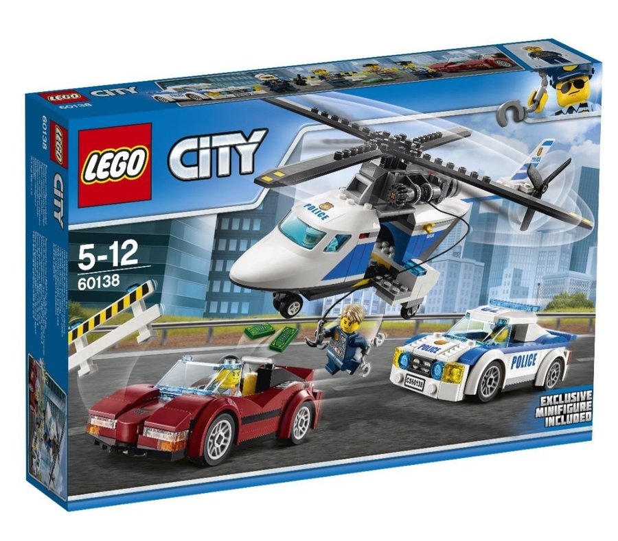 LEGO City 60210 60138 60270 Tre polis-set helikopter flyg bil