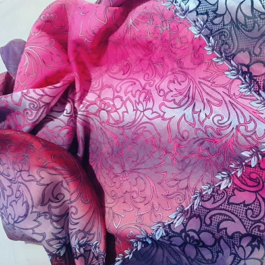 Ultra fin Rosa lila sjal silk scarf