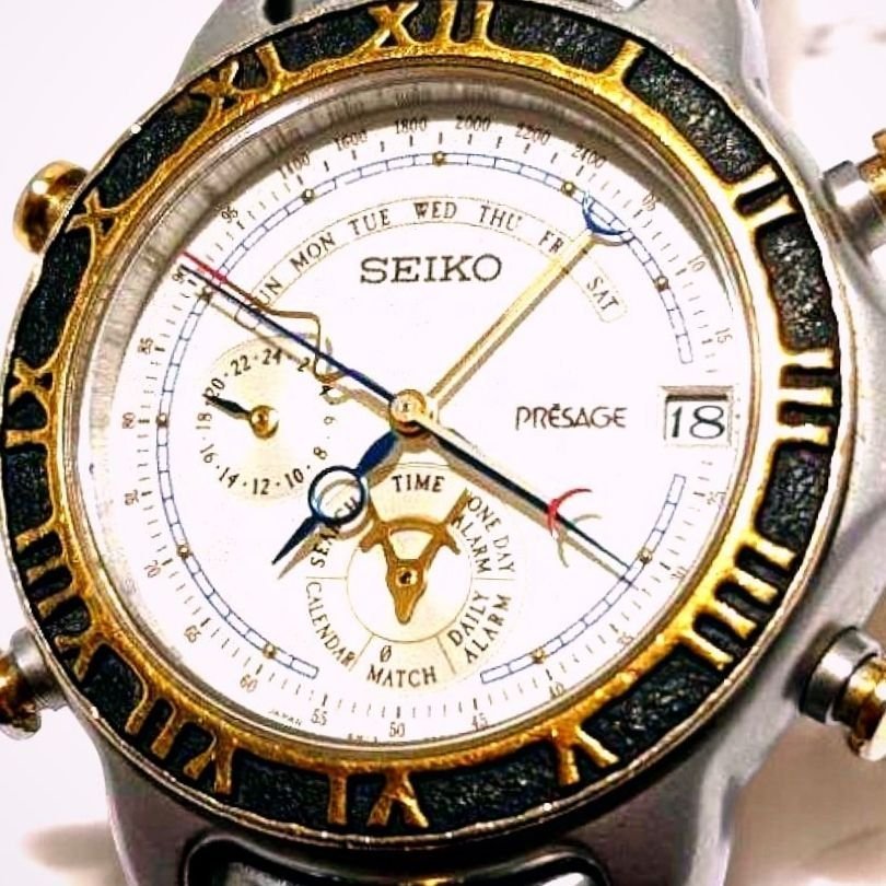 Vintage The Legendary Worldtime Presage Seiko Men's Watch 1993