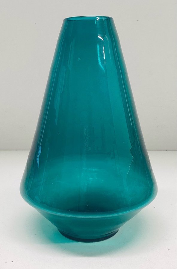 Retro vintage läcker konformad blågrön vas