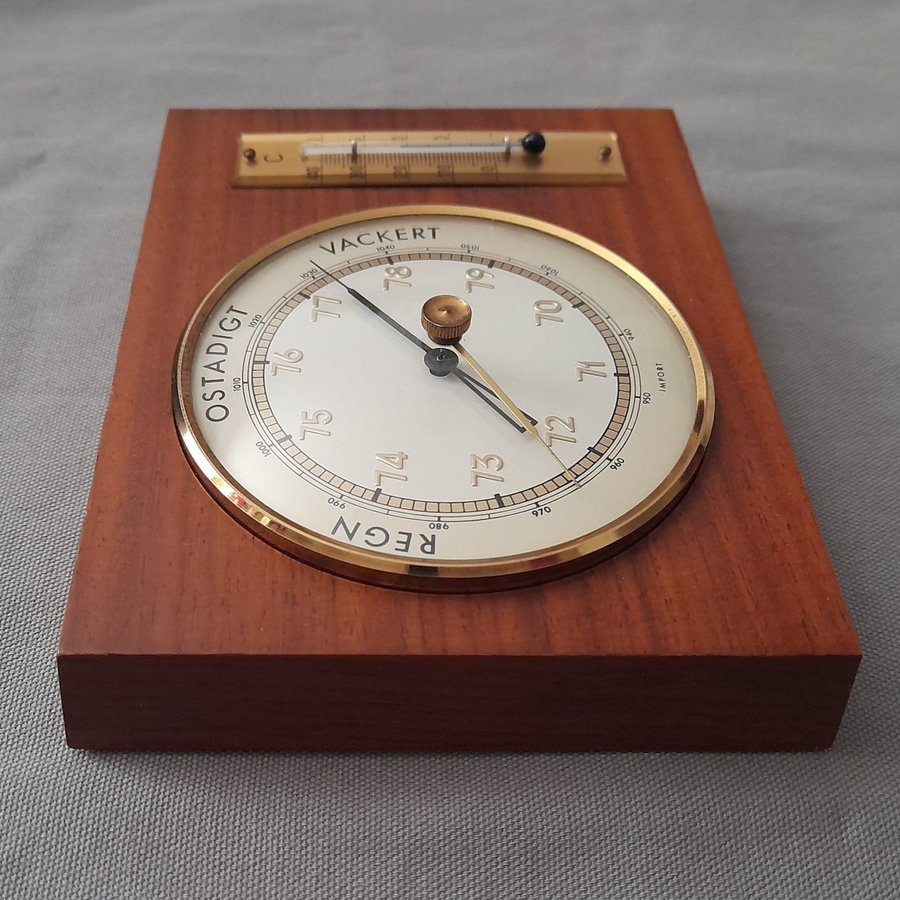 Vintage Barometer  Termometer i Teak