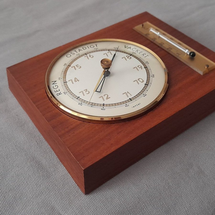 Vintage Barometer  Termometer i Teak