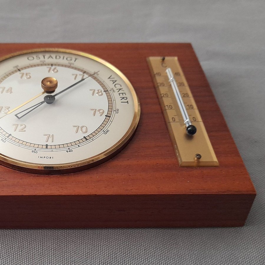 Vintage Barometer  Termometer i Teak