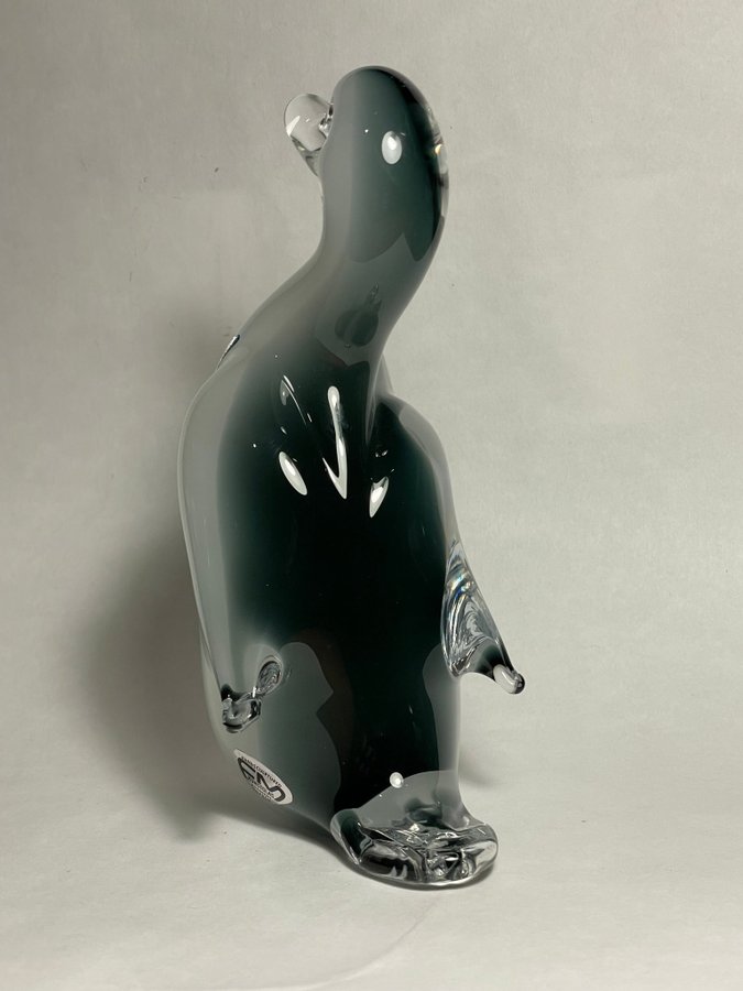 Handsculptured FM konstglas Ronneby Sweden glas figurin anka fågel