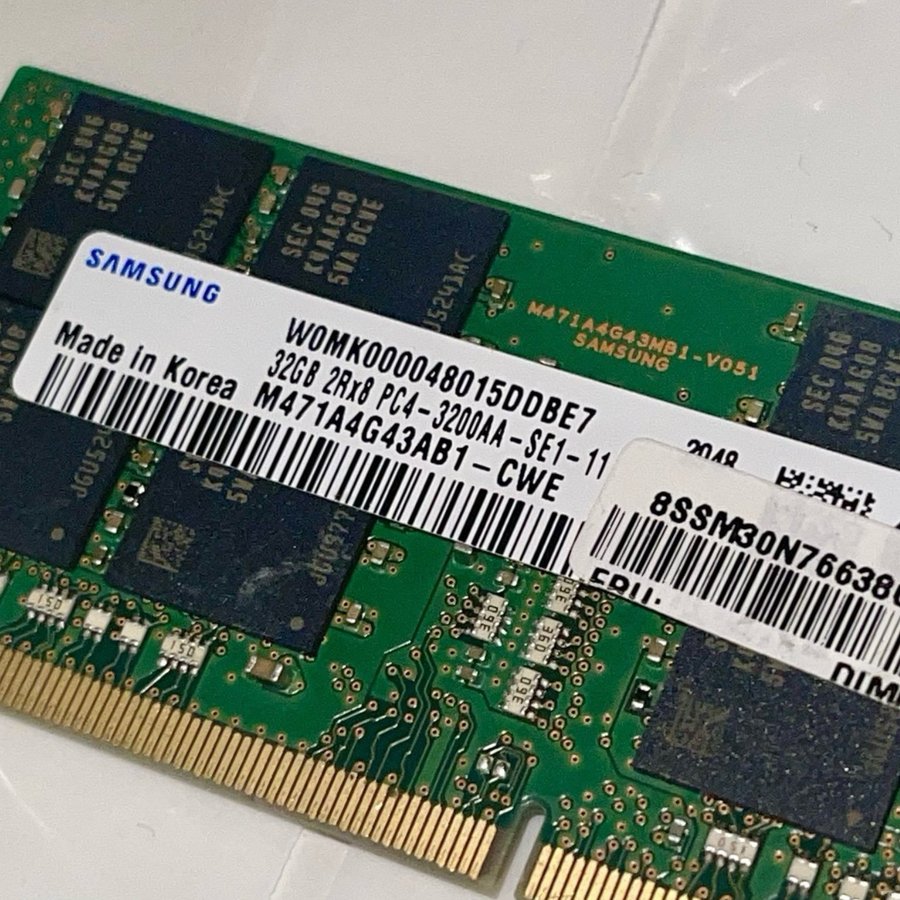 32GB Samsung SO-DIMM DDR4 Ram