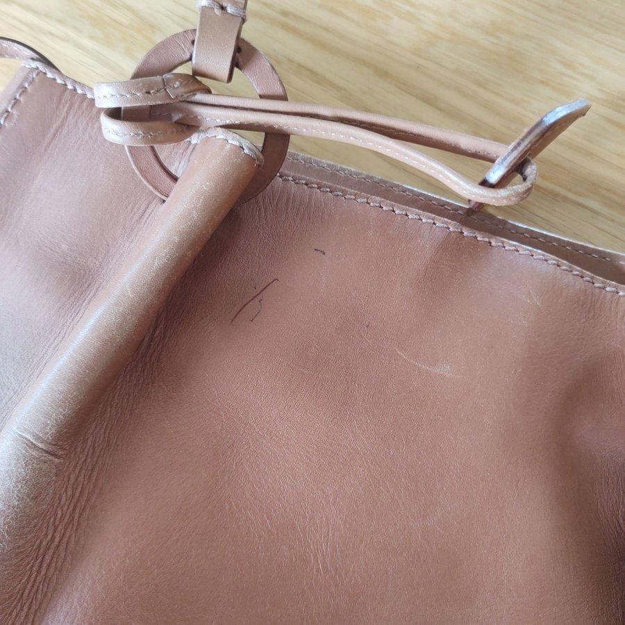 Gucci handväska väska läder äkta vintage brun
